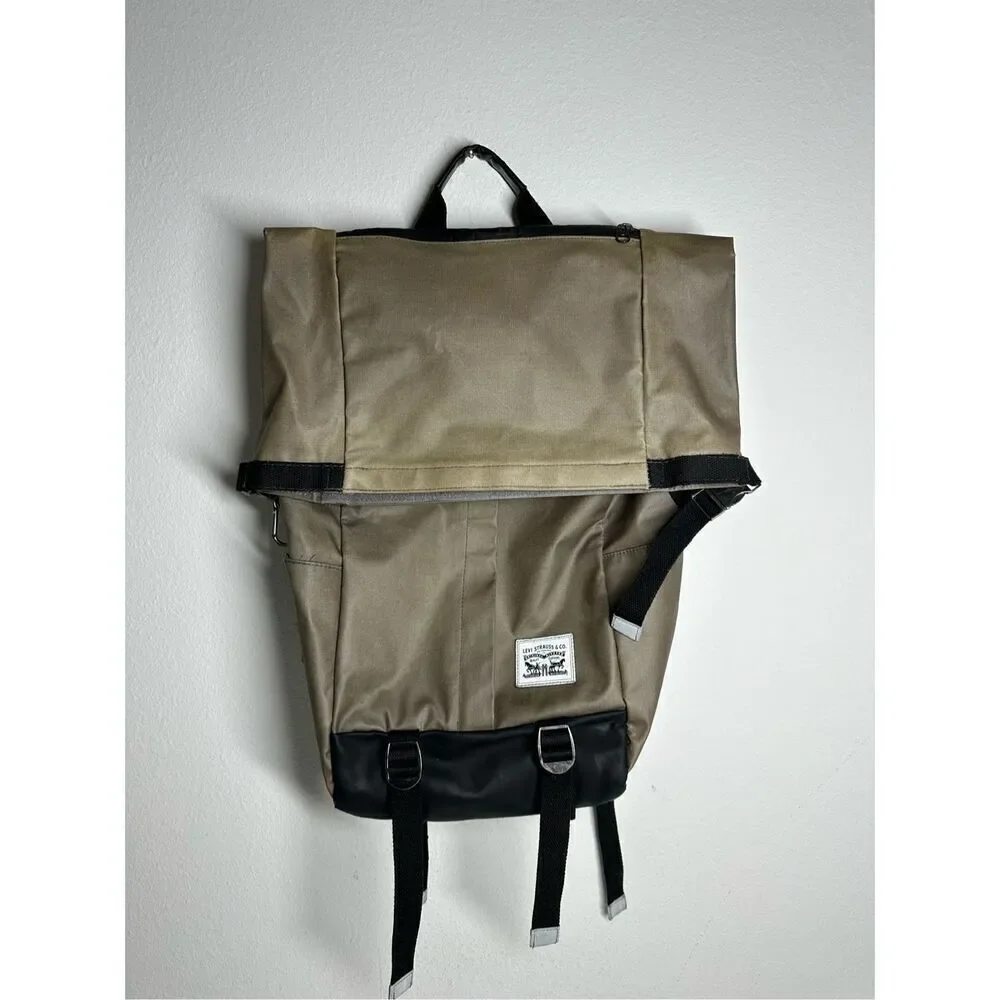 Levi's Men's Valencia Roll Top Backpack Men's Roll Top Backpack Tan Black *Notes